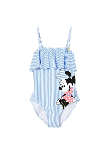 Minnie Mouse One-Piece Swimsuit, Blue with Stripes