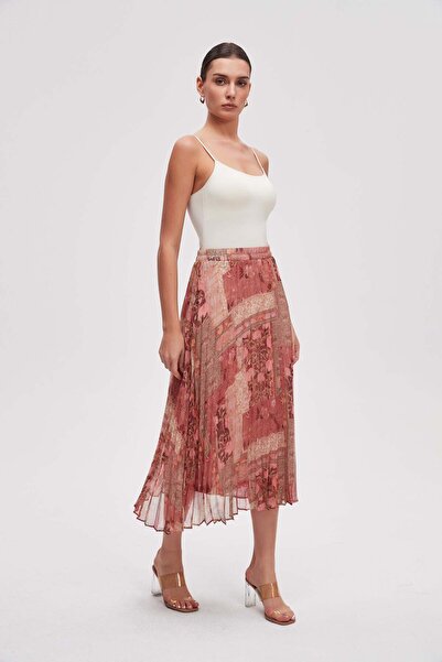 Livia Wide Patterned Midi Skirt