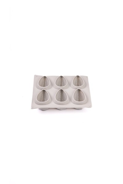 NOVA SİLİKON Nova Silicon 6 Compartment Strawberry Non-Stick Non-Burning Silicone Chocolate Cake and Praline Mold, Each Section Diameter 76 mm
