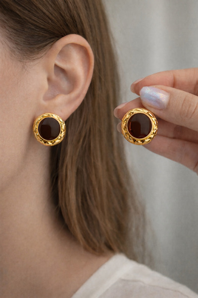 Ervalina Mineli Shaped Round Women's Earrings