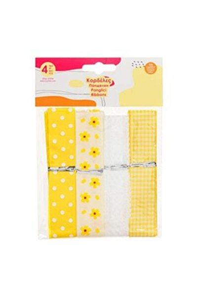 SHOPIENS Set de panglici galbene 4 modele 1 m - 4 buc