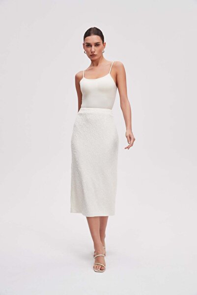 Livia Straight-Cut Plain Midi Skirt