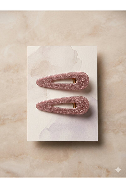 LİNACO 2'li Simli Çıt Çıt Toka Seti - 5 cm Geometrik Yan Toka