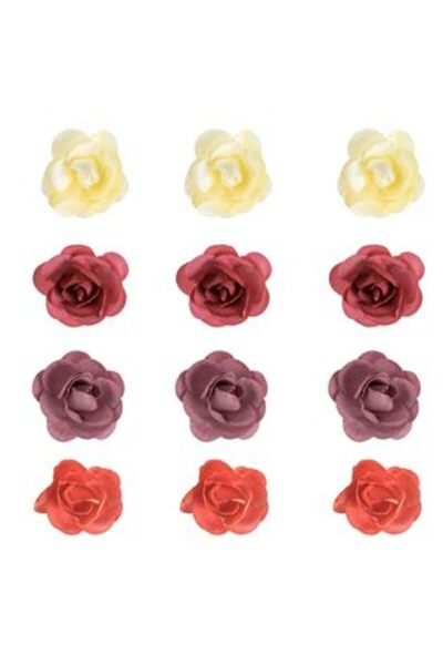 SHOPIENS Set de 4 trandafiri colorați 3 x 3 cm - 12 buc