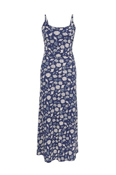 Mudo Marin Printed Strap Midi Dress