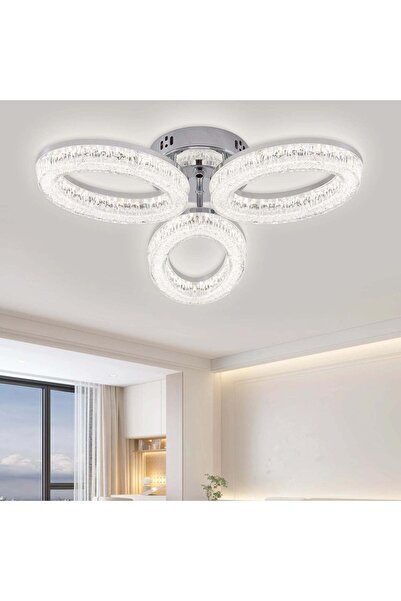 RFAN LED Chandelier, Model K3538/3CH, With Remote Control, 3 Light Types, 80W...