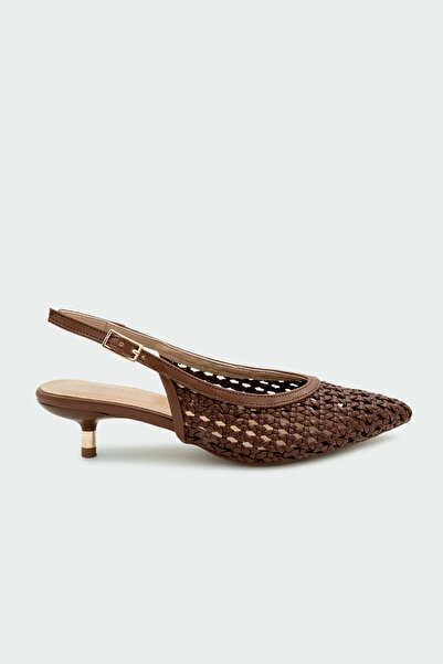 LAMİNTA Brayn Με πλεκτή λεπτομέρεια Γυναικείο Bitter Brown Παπούτσι με τακούνι