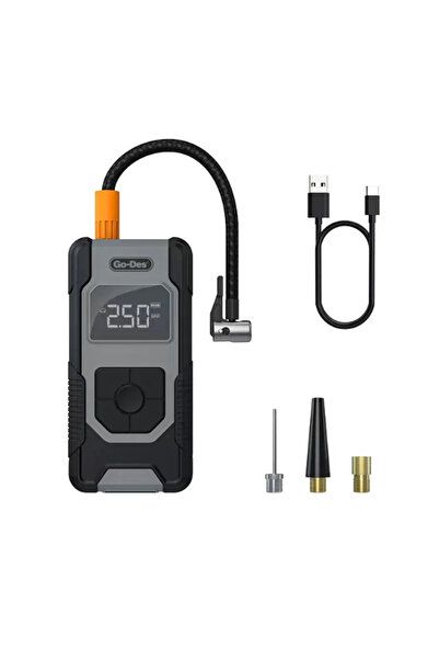 Go-Des GDB618 Rechargeable Portable Tire Air Pump With 7500Mah Power Bank