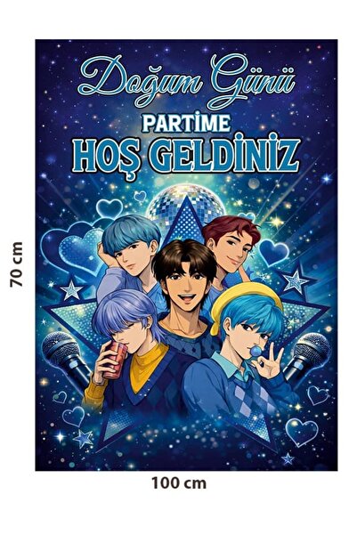 parti show Banner aniversar Saja Boys 70x100 cm