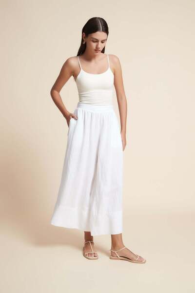 Yola Plain wide-leg trousers