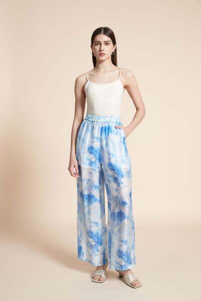 Yola Two-Tone Printed Wide Trousers