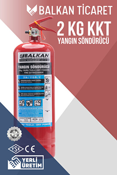 Balkan Ticaret 2 Kg Tozlu Yangın Tüpü - ev, araç ve iş yerleri için ideal