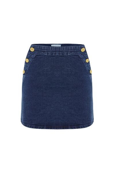 Mudo Button-Detached Jean Mini Skirt