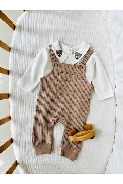 NUNU BABY Ron Yakası Nakışlı Salopet Takım