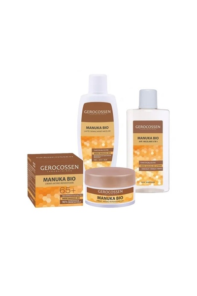 GEROCOSSEN Σετ Manuka Bio – Κρέμα 65+, 50ml, Γάλα Micellar 200ml και Νερό Mic...