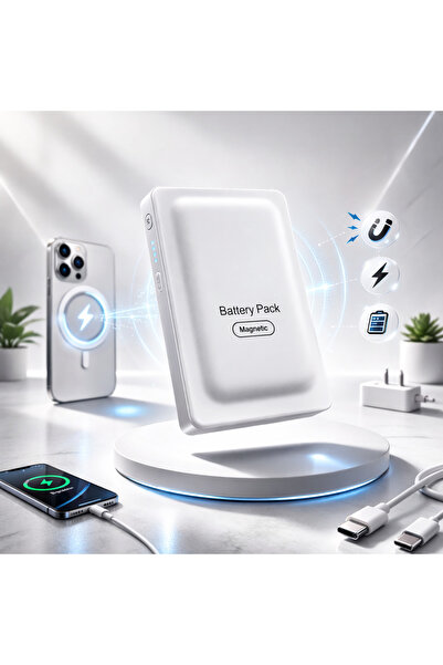 OEM Baterie Externă Magnetică 5000mAh pentru Telefon, Power Bank Wireless Mag...