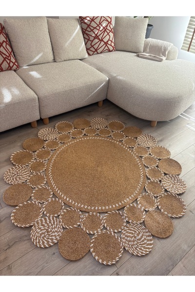 MaVaux Natura Nil Serisi Papatya Model – El Örgüsü Hasır Görünümlü Modern Dek...