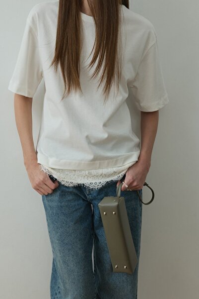 Suud Collection Ecru Lace Detailed T-Shirt
