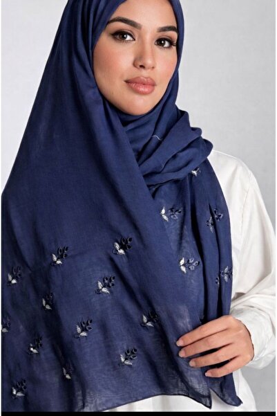Veil Designer Two-layered hijab with embroidery on both sides, Japanese fabri...