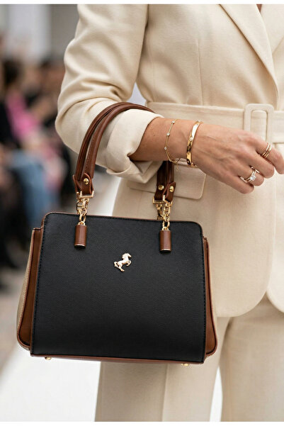 Çanta Trend Miami Polo Clup Women's Bag with 5-Eye Chain Hand Strap Detail an...