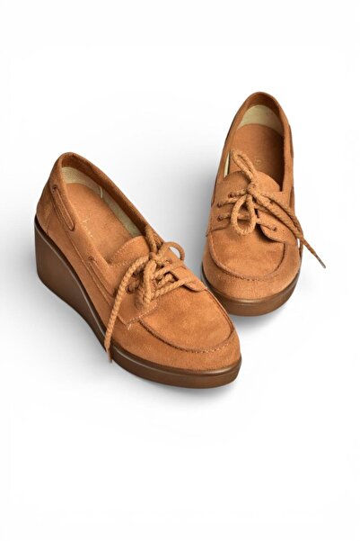 Fox Shoes Y602006402 Tan Suede Wedge Sole Women's Shoes