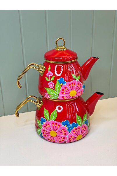 cicizuccaciye Lucas Enamel Teapot Red
