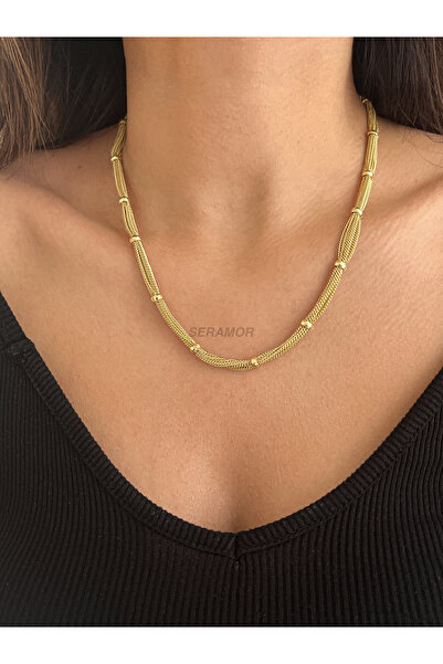 SERAMOR Anti-Tarnish Steel Multi Chain Necklace
