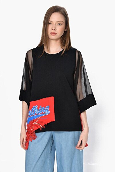 DQMANE Transparent Detailed Stoned Blouse