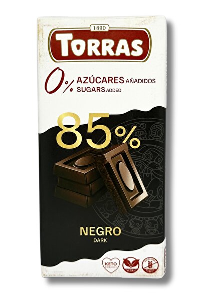 TORRAS Ciocolata neagra cu 85% cacao fara zahar si fara gluten, Torras, 75g