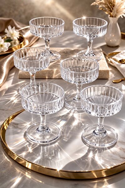 moontime alaçatı Minik Ayaklı Kahve Yanı Lokumluk Seti, 50ml, 6'lı, şık ve ku...