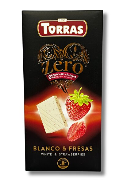 TORRAS Ciocolata alba cu capsuni fara zahar si fara gluten - LINIA ZERO , Tor...