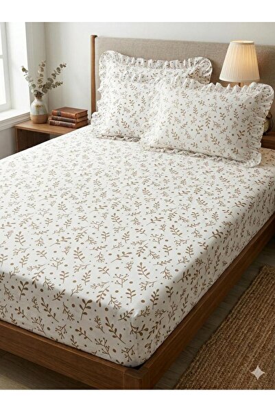 miruza ev tekstil 100% Cotton Ruffled Pillowed Bedding (Without Rubber) Ça Be...