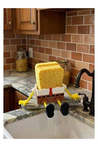 MisterionStudio حامل إسفنجات الأطباق بتصميم سبونج بوب اللطيف مع شخصيات زخرفية