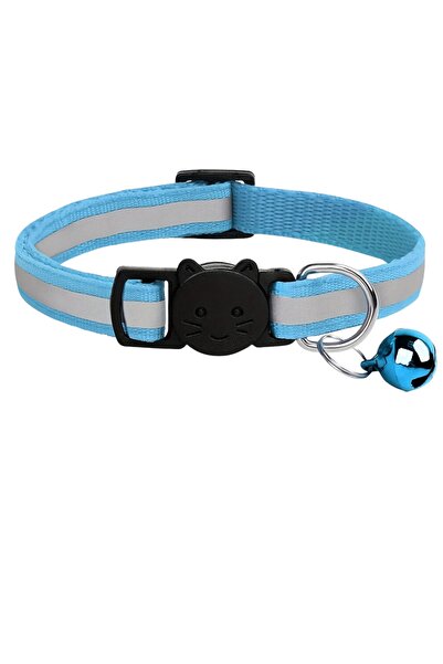 Store Adjustable Cat Dog Collar with Reflective Bell Glowing in Night Light S...