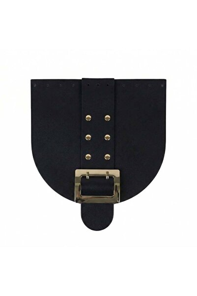 Ritzz غطاء جولد بإبزيم جلد صناعي حقيبة - أسود