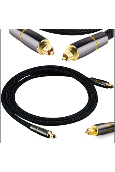 TechGS Cablu Optic 2m Impletit TOSLINK Digital HQ cu Terminale Placate cu Aur