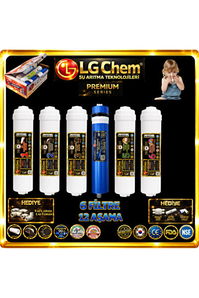 ligth gastro LG Chem 6 FİLTRELİ 12 AŞAMALI SU ARITMA CİHAZLARI İÇİN PREMIUM S...