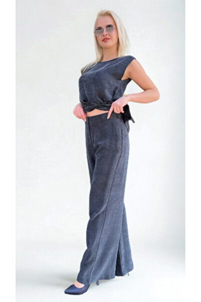 Unique Silvery cupra fabric trousers