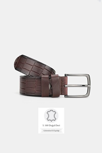 TUNAELLİ ЧОЛОВІЧИЙ КОРИЧНЕВИЙ ПРИНТ З НАСТУПНОЮ ШКІРОЮ 4 СМ СПОРТИВНІ ШТАНИ Р...