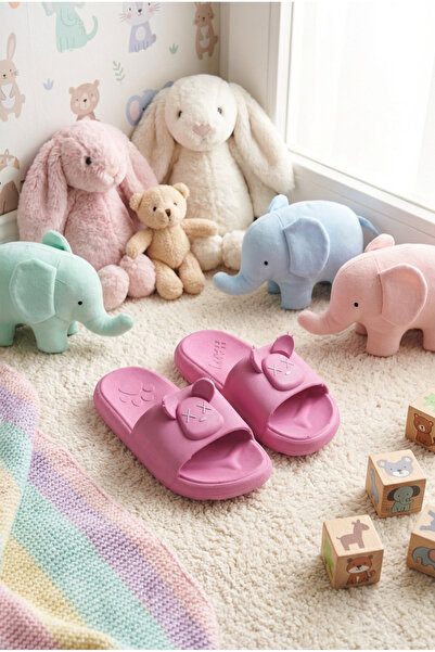 AvaLineAtelier Kız Çocuk Pembe Kaydırmaz Tabanlı Sevimli Hayvan Figürlü Günlü...