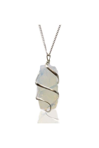 AW Gifts Necklace with spiral pendant - Opalite