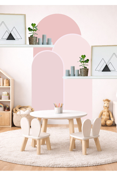 Sim Tasarım Boho ovalni set zidnih nalepnica od 3 dela