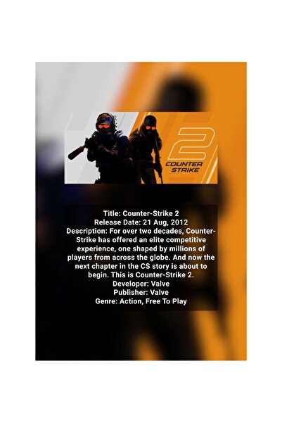 OEM Poster Infografic Counter-Strike 2, Action FPS Valve, Carton Premium 250g...