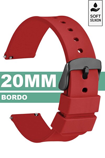 Trendburada 20mm Saatlerle Uyumlu Soft Silikon Saat Kordonu Kayışı