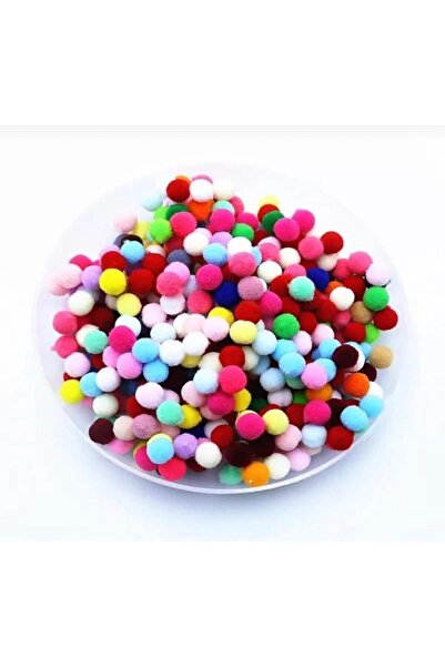 Pufypompom 2 cm Peluş Ponpon 500 Adet Paket – El Sanatları, Okul ve Hobi Çalı...