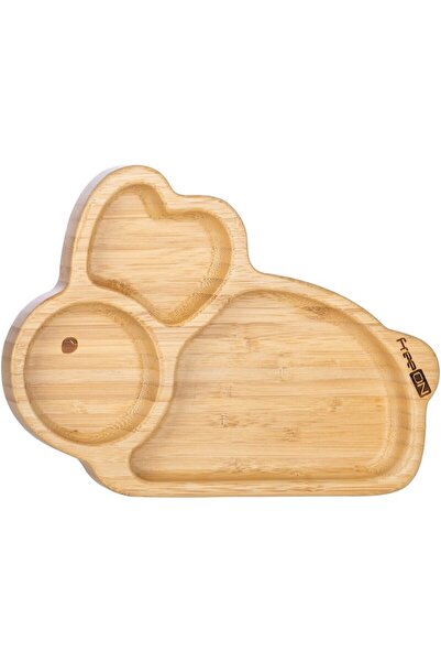 FreeON Farfurie compartimentata, FreeON, Din bambus, Cu ventuza,Bunny