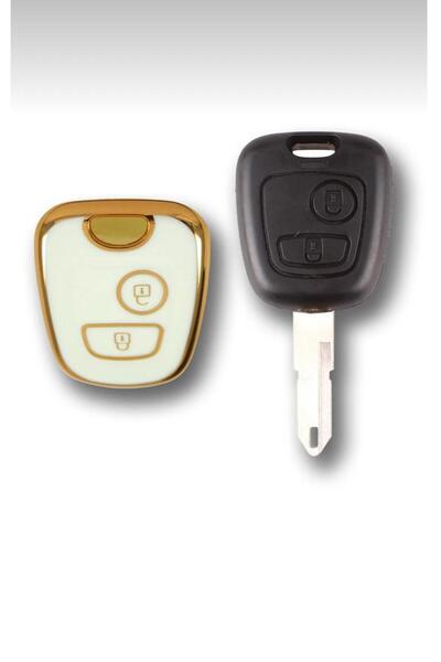 ÖZEN KEYS Peugeot 206 106 Partner Citroen C1 C3 Berlingo White Auto Key Case ...