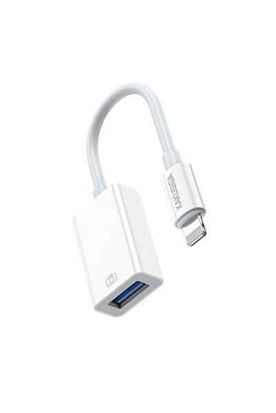 KAKU KSC-964 OTG Transfer Cable, USB-A to Lightning, 10cm, White