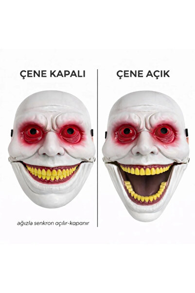 magicool Horror Mask with Movable Jaw Mechanism Red