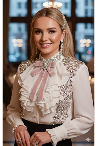 pegu baby collection PEMBE Kadife Taşlı Pegu Luks Yaka Iğne, Broş Kurdele Bro...